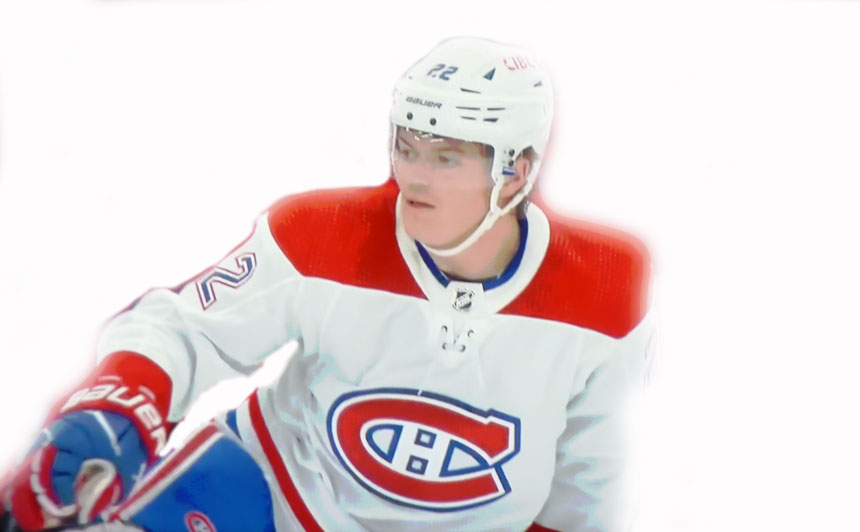 Cole Caufield lors du match d'ouverture du Canadien