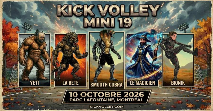Kick Volley Mini 19 - Poster avec la date modifiée pour le 10 octobre 2026